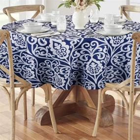 img 2 attached to 🌸 Elegant Lahome Damask Floral Pattern Tablecloth: Timeless Beauty for Your Dining Experience