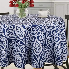 img 1 attached to 🌸 Elegant Lahome Damask Floral Pattern Tablecloth: Timeless Beauty for Your Dining Experience