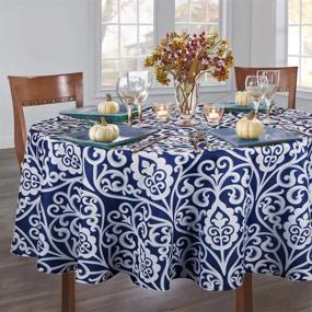 img 4 attached to 🌸 Elegant Lahome Damask Floral Pattern Tablecloth: Timeless Beauty for Your Dining Experience