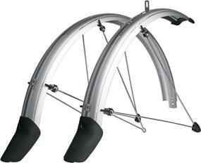 img 1 attached to 🚲 SKS P65 Silver Chromoplastic Longboard Bike Fenderset (Fits 26 x 2.1-2.35 Inch Tires)