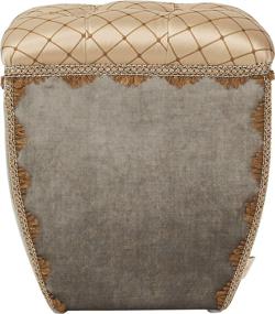 img 2 attached to 🔶 Jennifer Taylor Home Jan Collection: Modern Turk Cap Geometric Design Hand Tufted Square Ottoman with Decorative Trim and Embellishments - Multicolor/Brown/Gold