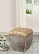 🔶 jennifer taylor home jan collection: modern turk cap geometric design hand tufted square ottoman with decorative trim and embellishments - multicolor/brown/gold logo