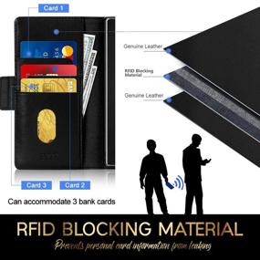 img 2 attached to 🔒 FYY Wallet Case for Samsung Galaxy Note 20 6.7", Genuine Leather RFID Blocking Flip Case with Kickstand Function and Card Slots, Black