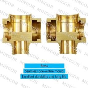 img 3 attached to 🚿 Universal 3-Way Bathroom Shower System Replacement Part - Brass Shower Arm Diverter Valve for Hand Held Showerhead and Fixed Spray Head, G 1/2 (Oil-Rubbed Bronze)