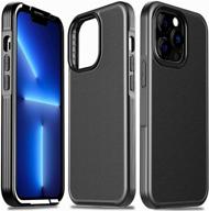 📱 milomdoi shockproof iphone 13 pro case - heavy duty military-grade cover - matte hard pc back & flexible frame - protective phone case 6.1 inch 5g 2021 - black logo