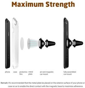 img 2 attached to iFlash Aluminum Universal Air Vent Magnetic Car Mount 📱 Phone Holder: 360 Degree Rotation, Cradle-Less Design, Multi-Angle View - Black