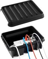 🧦 черный крупный sockitbox - оригинальная защитная коробка от погоды для использования внутри и снаружи для электрического кабеля питания - идеально подходит для таймеров, удлинительных кабелей, катушек, трансформаторов, сетевых фильтров, светильников и инструментов. логотип