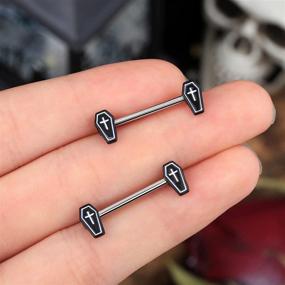 img 3 attached to Jewseen Barbell Piercing Jewelry Halloween Women's Jewelry and Body Jewelry