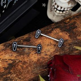 img 1 attached to Jewseen Barbell Piercing Jewelry Halloween Women's Jewelry and Body Jewelry