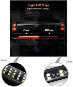 img 3 attached to 🚦 Waterproof Triple Row 60 Inch LED Tailgate Light Bar - 504 LED Truck Tail Light Strip for Pickups, Trailers, SUVs, RVs, Vans - with 4 Pin Flat Connector Wire - Turn Signal, Running, Brake, Reverse Light