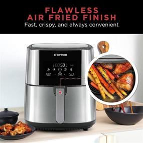 img 1 attached to 🍳 Large Air Fryer Max XL 8 Qt by CHEFMAN: Healthy Cooking, User Friendly, Nonstick Stainless Steel, Digital Touch Screen with 4 Cooking Functions, BPA-Free, Dishwasher Safe Basket, Preheat & Shake Reminder