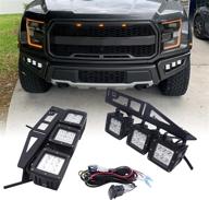 dasen led fog work light pods & front bumper mount kit for 2017-2021 ford svt raptor: powerful 6x 24w lights with rocking switch wiring kit logo