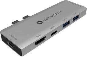 img 2 attached to NOV8Tech USB C Hub HDMI Multiport 7in2 Adapter for Gray MacBook Pro & Air - Thunderbolt 3, 100W PD, 2x USB 3.0, SD/Micro SD Readers