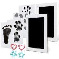 👶 inkless footprint and handprint kit for babies - pet paw print kit included, 2 packs of non-toxic, clean-touch ink pads. ideal family keepsake, baby shower gift, and registry item. logo