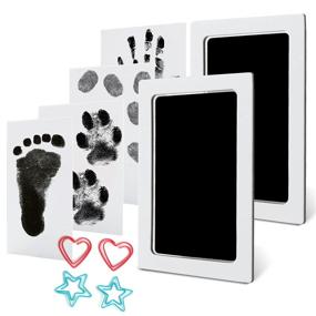 img 4 attached to 👶 Inkless Footprint and Handprint Kit for Babies - Pet Paw Print Kit Included, 2 Packs of Non-Toxic, Clean-Touch Ink Pads. Ideal Family Keepsake, Baby Shower Gift, and Registry item.