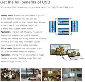 img 2 attached to 🔌 Адаптер видео графики/дисплея Wavlink USB к VGA/DVI/HDMI с чипом Displaylink - поддерживает отображение на нескольких мониторах до 1920 × 1080 для Windows, Mac OS, Chrome OS и Android 5.0+