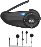 🎧 ejeas q7 motorcycle bluetooth intercom: advanced fm radio & noise cancellation communication system for helmets - up to 7 riders, waterproof & immersive 3d sound logo
