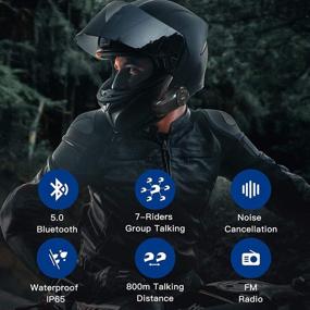 img 2 attached to 🎧 EJEAS Q7 Motorcycle Bluetooth Intercom: Advanced FM Radio & Noise Cancellation Communication System for Helmets - Up to 7 Riders, Waterproof & Immersive 3D Sound