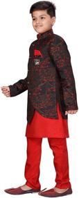 img 2 attached to 👦 Exquisite AHHAAAA Kids Ethnic Silk Kurta Pant Indo Set for Boys 469: Refined Style and Quality