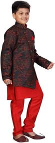 img 1 attached to 👦 Exquisite AHHAAAA Kids Ethnic Silk Kurta Pant Indo Set for Boys 469: Refined Style and Quality