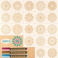 🎨 busdiban 20-piece mandala stencils set (5.9 × 5.9 inches): ideal for diy rock painting, floor, wall, tile, fabric, and wood art projects logo