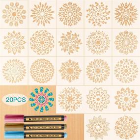 img 4 attached to 🎨 BUSDIBAN 20-Piece Mandala Stencils Set (5.9 × 5.9 inches): Ideal for DIY Rock Painting, Floor, Wall, Tile, Fabric, and Wood Art Projects