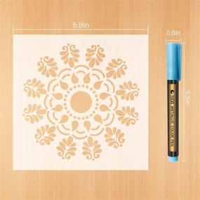 img 3 attached to 🎨 BUSDIBAN 20-Piece Mandala Stencils Set (5.9 × 5.9 inches): Ideal for DIY Rock Painting, Floor, Wall, Tile, Fabric, and Wood Art Projects