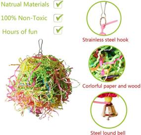 img 2 attached to 🐔 Vehomy Chicken Toys: Natural Colorful Loofah Shredder Toys for Hen - Handmade Bird Chewing and Foraging Toys - Hanging Toys for Medium Parrots (2pcs)