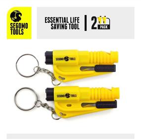 img 3 attached to 🔑 Segomo Tools EHKR2: Keychain Emergency Car Escape Tool – Glass Breaker & Seatbelt Cutter