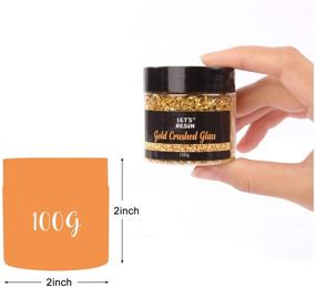 img 3 attached to 🔥 LET'S RESIN Crushed Broken Glass: 2PCS Chunky Glitter- Silver & Gold Metallic Chips for Resin Crafts, Nail Art, Painting, Geode (200g)