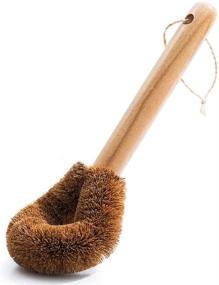 img 4 attached to 🌱 Eco-Friendly Dish Brush with Handle - Pot & Dish Scrubber for Efficient Dishwashing - Coconut Fiber Bristles with Wooden Handle - Ideal Pan Scrubbing Brush