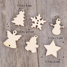 img 2 attached to 🎅 50-Pack of BESTOYARD Unfinished Wood Cutouts: Christmas Tree, Snowman, Snowflake, Star Wooden Xmas Gift Tags