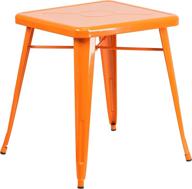 🟠 high-quality 23.75" square metal indoor-outdoor table in vibrant orange by flash furniture logo