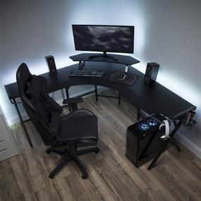 img 3 attached to 🖥️ Gray L Shaped Gaming Computer Desk - Respawn 2000, RSP 2000 GRY