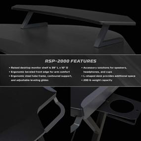 img 2 attached to 🖥️ Gray L Shaped Gaming Computer Desk - Respawn 2000, RSP 2000 GRY