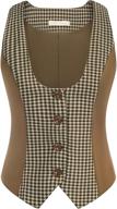 brown plaid waistcoat womens outerwear logo