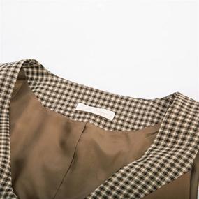 img 1 attached to Brown Plaid Waistcoat Womens Outerwear