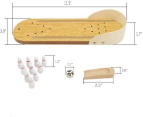 img 3 attached to 3 Otters Mini Wooden Tabletop Bowling Game Set - Desktop Bowling Alley, Home Bowling, Desk Toys - Ideal Stocking Stuffers