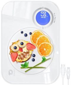 img 4 attached to 🔌 TRUDIN Food Kitchen Scale - USB Charging, Max.22lb/10kg, 1g/0.05oz Accuracy, 6 Units, Large Backlit LCD, Waterproof Easy-Clean Tempered Glass (White)