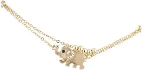 img 1 attached to 🐘 Adorn Your Ankles with Lux Accessories Animal Elephants Anklet Set (3PC) for an Exquisite Look!