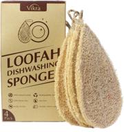 🌿 vikra vietnamese loofah dishwashing sponges (4 pack) - 100% natural, biodegradable, eco friendly, reusable, non-scratch scouring pads for effective kitchen cleaning logo