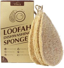 img 4 attached to 🌿 Vikra Vietnamese Loofah Dishwashing Sponges (4 Pack) - 100% Natural, Biodegradable, Eco Friendly, Reusable, Non-Scratch Scouring Pads for Effective Kitchen Cleaning