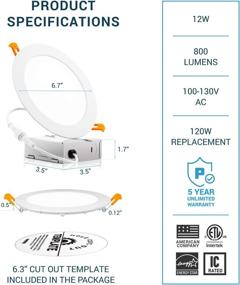 img 1 attached to 🔆 PARMIDA 6 Inch Ultra-Thin LED Recessed Ceiling Light (6 Pack) – Dimmable, IC Rated, ENERGY STAR & ETL-Listed, 5000K