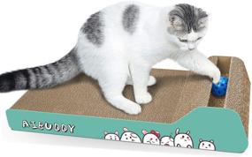 img 4 attached to 🐾 Aibuddy Cat Scratcher: Reversible Cardboard Lounge Bed with Ball Toy Catnip - Superior Quality & Construction [45x24x8.5 cm]