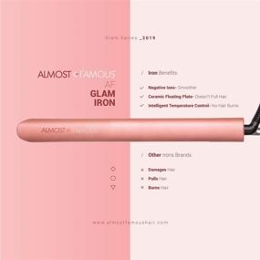 img 3 attached to Professional Hair Straightener Flat Iron Pro with Tourmaline Ceramic Panel, Adjustable Temperature 310℉-450℉ for Hair Styling - Pink Martini