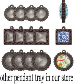 img 2 attached to 📿 ToBeIT Round Wooden Bezel Pendant Trays with Glass Cabochon Clear Dome - Ideal for Crafting DIY Photo Jewelry Making