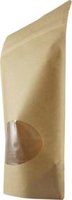 img 3 attached to Small (5 1/8"W x 8 1/8"H) Natural Kraft Stand-up Zip Pouch with Window - 50 Pack