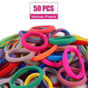 img 3 attached to IVARYSS 50 Pack Hair Ties for Women and Girls, Nordic Style Colorful Thick no Pull Ponytail Holders, Seamless Elastic Hair Bands, 25 Vibrant Colors for Ultimate Style and Comfort