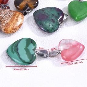 img 1 attached to 💎 Heart Shaped Stone Pendants: 20 Chakra Beads for DIY Crystal Jewelry, Assorted Colors, 2 Sizes!
