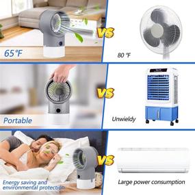 img 2 attached to 🌬️ Zttopo Portable Air Conditioner Fan: Mini Evaporative Cooler with Night Light, 3 Speeds, and Super Quiet Operation, Perfect for Small Room, Bedroom, Home Office